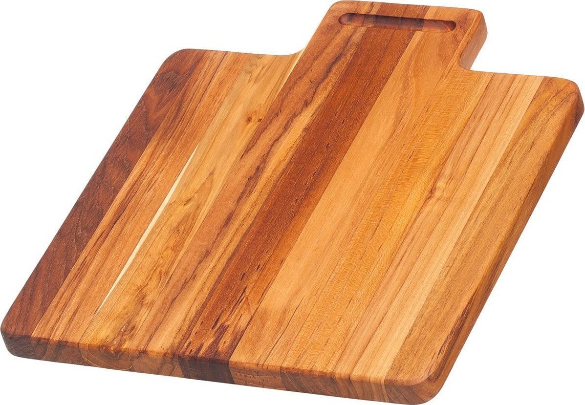 TeakHaus - 12" x 10.5" Marine Collection Cutting Board with Grooved-Lip Handle - TH533