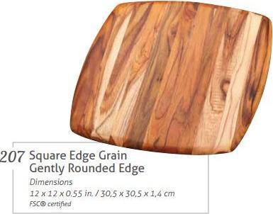 TeakHaus - 12" x 12" Elegant Collection Edge Grain Cutting Board - TH207