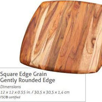 TeakHaus - 12" x 12" Elegant Collection Edge Grain Cutting Board - TH207