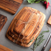 TeakHaus - 12" x 12" Elegant Collection Edge Grain Cutting Board - TH207