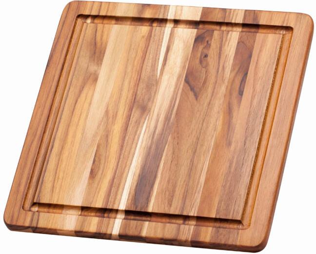 TeakHaus - 12" x 12" x 0.5" Essential Square Cutting/Serving Board Juice Canal - TH407