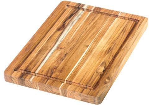 TeakHaus - 14" x 10" x 1" Scandi Cutting Board Handgrip & Juice Canal - TH804