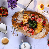 TeakHaus - 14" x 9" x 0.5" Elegant Oval Cutting/Serving Board - TH210