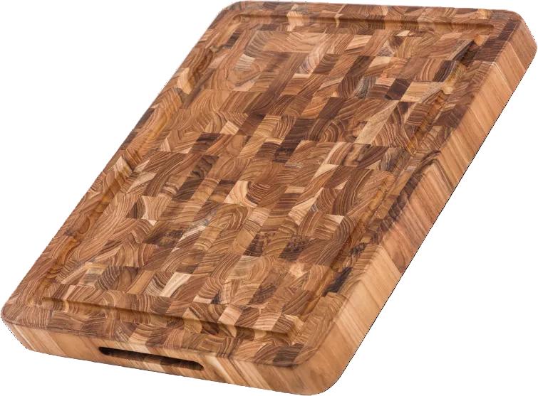 TeakHaus - 16" x 12" x 1.5" Butcher Block Carving Board Handgrip & Juice Canal - TH311