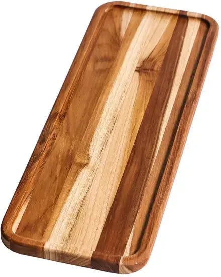 TeakHaus - 16" x 5.5" x 0.5" Essential MD Rectangle Serving Tray Narrow Rim - TH1306