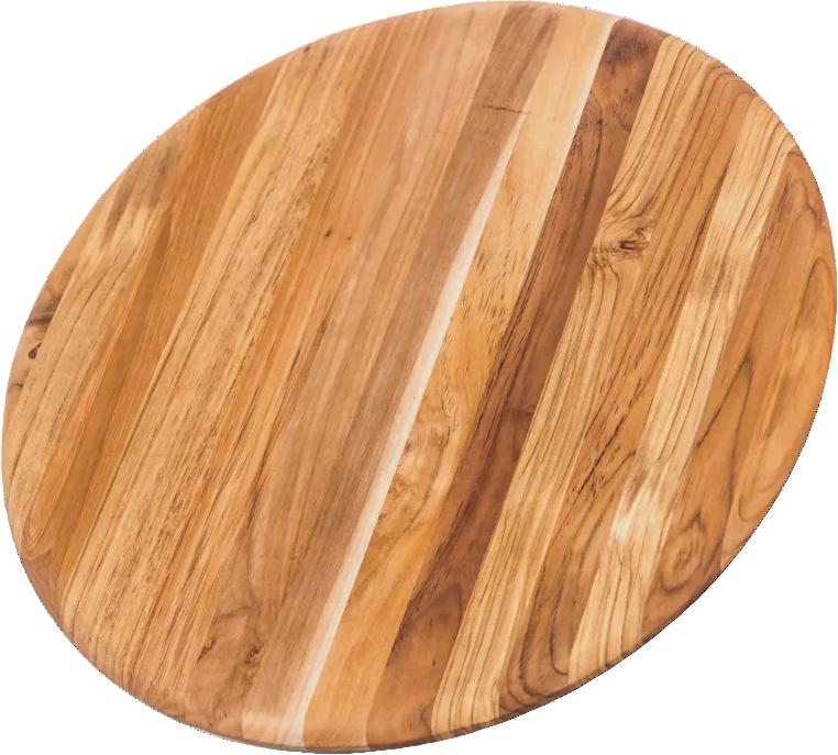 TeakHaus - 18" x 0.5" Elegant Round Rounded Edge Cutting/Serving Board - TH208