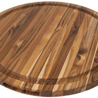 TeakHaus - 18" x 1" Scandi Round Carving Board Handgrip & Juice Canal - TH807