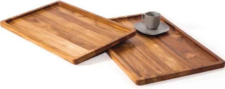 TeakHaus - 18" x 12" x 0.75" Essential Nordic Style Tray, Set of 2 - TH1311 - DISCONTINUED
