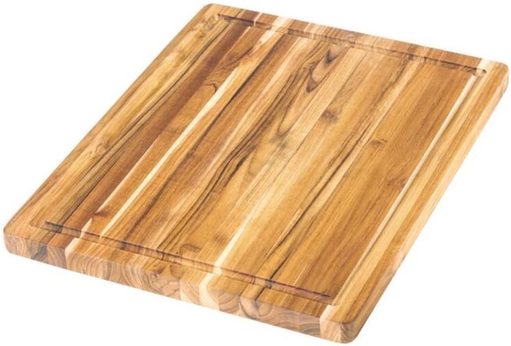 TeakHaus - 18" x 14" x 1" Scandi Cutting Board Handgrip & Juice Canal - TH805