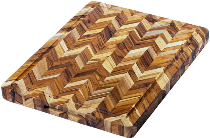 TeakHaus - 20" x 16" x 1.5" Herring Heavy-Duty Cutting Board Handgrip & Juice Canal - TH323