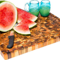 TeakHaus - 24" x 18" Cutting Board with Grips & Juice Canal - TH333