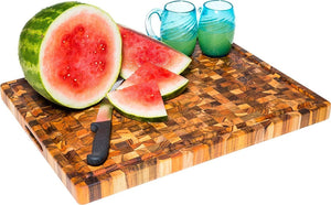 TeakHaus - 24" x 18" Cutting Board with Grips & Juice Canal - TH333