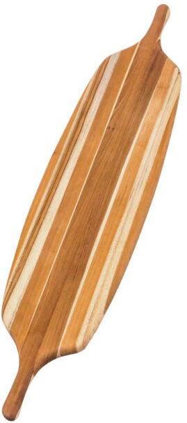 TeakHaus - 32" x 8" x 0.5" Canoe Long Serving Board 2 Handles - TH704