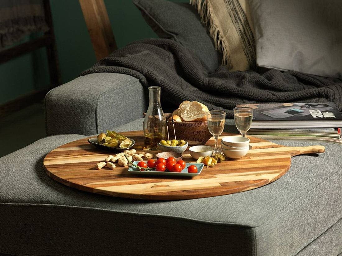 TeakHaus - 32.5" x 28" Round Serving Board - TH901