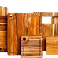 TeakHaus - 8" x 8" Marine Collection Edge Grain Board with Hole & Juice Groove - TH513