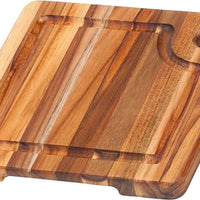 TeakHaus - 8" x 8" Marine Collection Edge Grain Board with Hole & Juice Groove - TH513