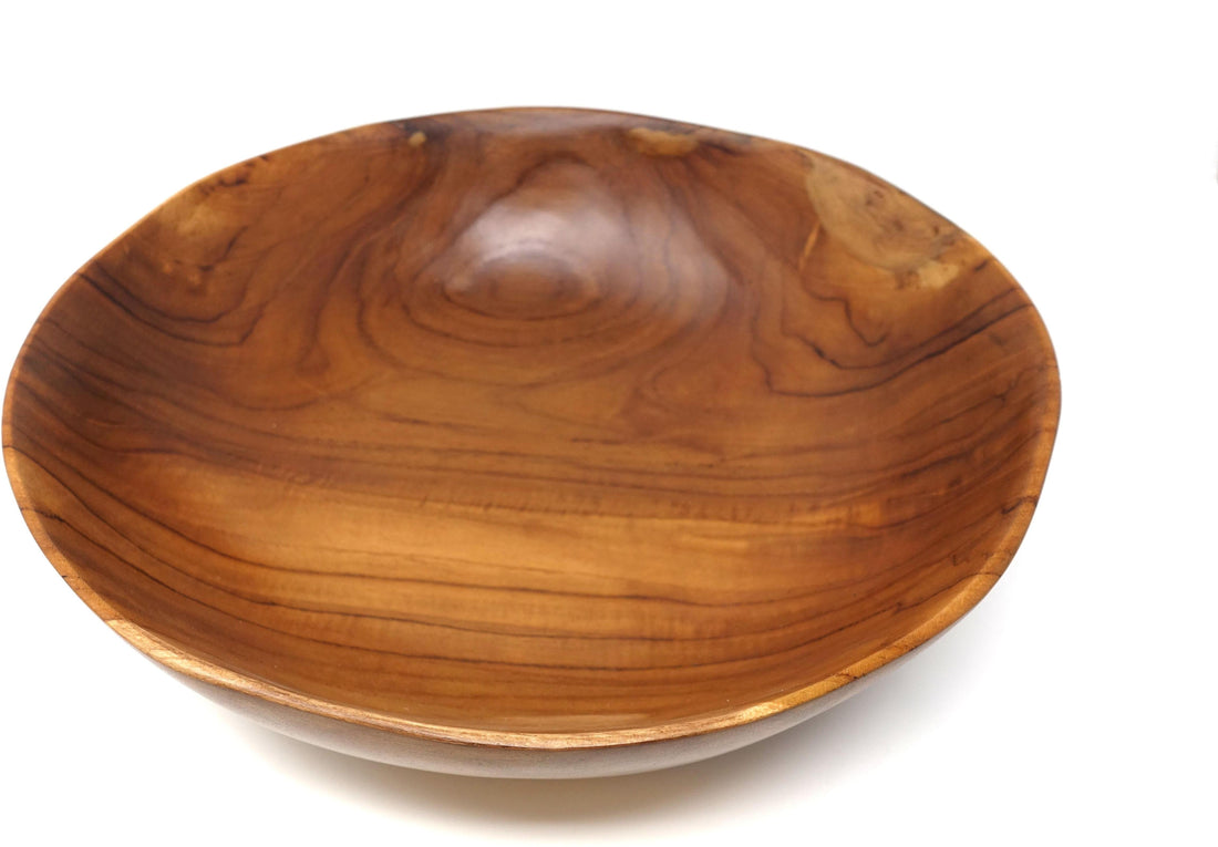 TeakHaus - Teak It Easy 12" Natural Large Salad Bowl - TIE-3301