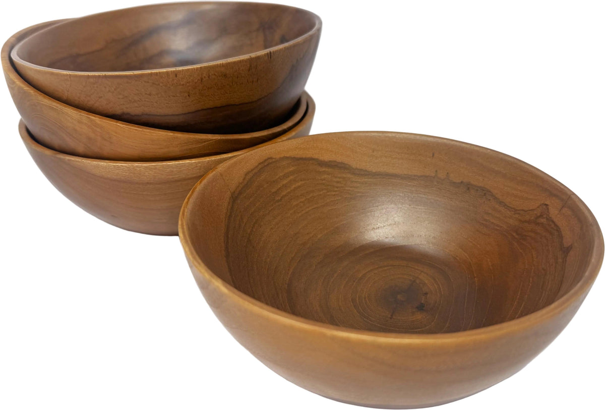 TeakHaus - Teak It Easy 6" Salad Serving Bowl, Set of 4 - TIE-3322