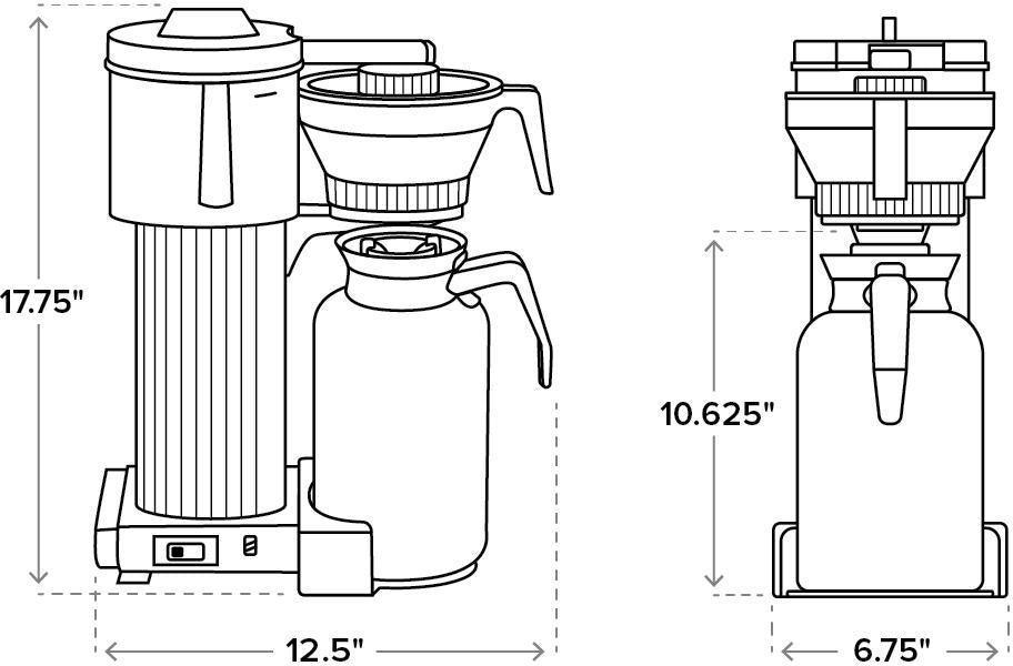 Technivorm - Moccamaster CDT Grand Coffee Maker with Thermal Carafe and Manual Adjust Drip-Stop - 39340