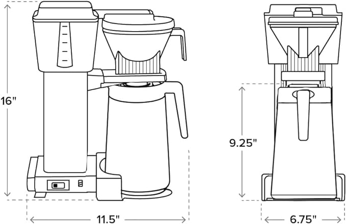 Technivorm - Moccamaster KBGT 40 Oz Black Coffee Maker with Thermal Carafe - 79314