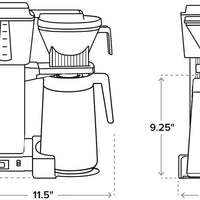 Technivorm - Moccamaster KBGT 40 Oz Polished Silver Coffee Maker With Thermal Carafe - 79312