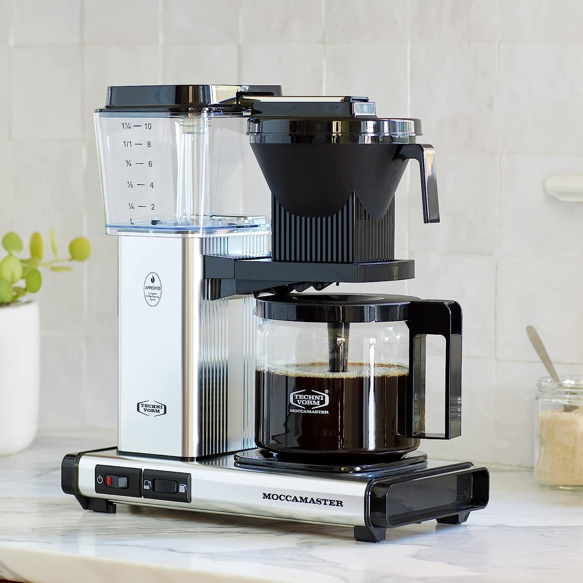 Technivorm - Moccamaster KBGV Select 40 Oz Matte Silver Coffee Maker with Glass Carafe - 53930