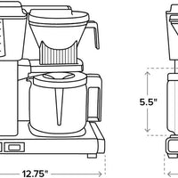 Technivorm - Moccamaster KBGV Select 40 Oz Polished Silver Coffee Maker with Glass Carafe - 53941