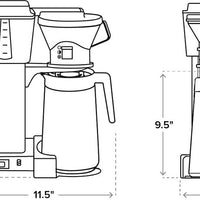 Technivorm - Moccamaster KBT 40 Oz Polished Silver Coffee Maker With Thermal Carafe - 79112