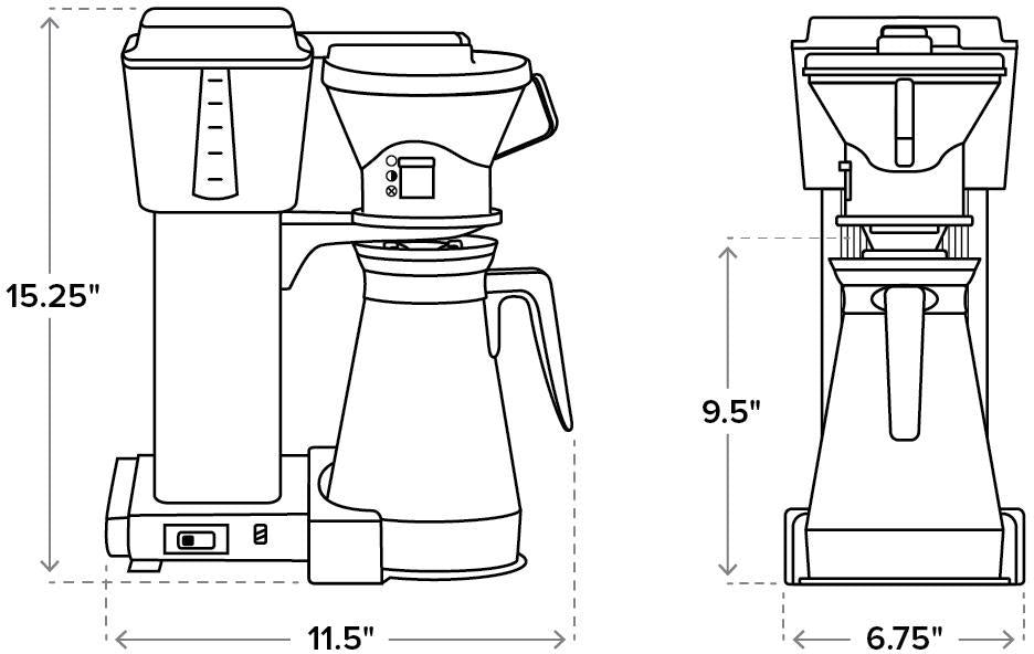 Technivorm - Moccamaster KBT 40 Oz Stone Grey Coffee Maker With Thermal Carafe - 79115