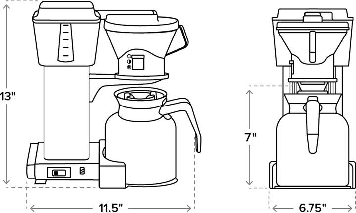 Technivorm - Moccamaster KBTS 32 Oz Polished Silver Coffee Maker With Thermal Carafe - 79212