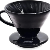 The London Sip - 1-4 Cup Black Ceramic Coffee Dripper - CD2-B