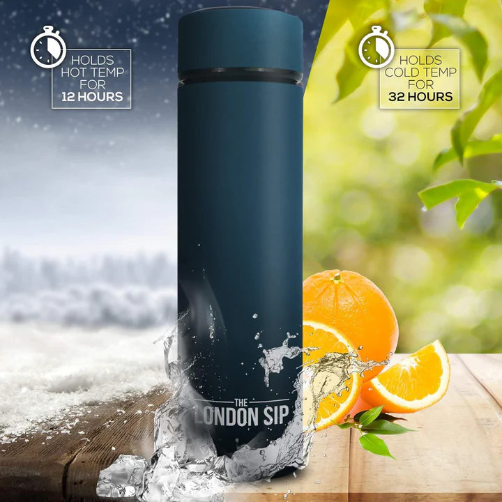 The London Sip - 16 Ounce Midnight Teal Tea Infuser Bottle - TB16-T