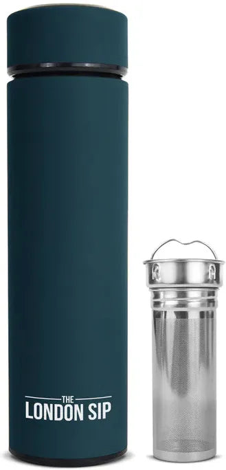 The London Sip - 16 Ounce Midnight Teal Tea Infuser Bottle - TB16-T