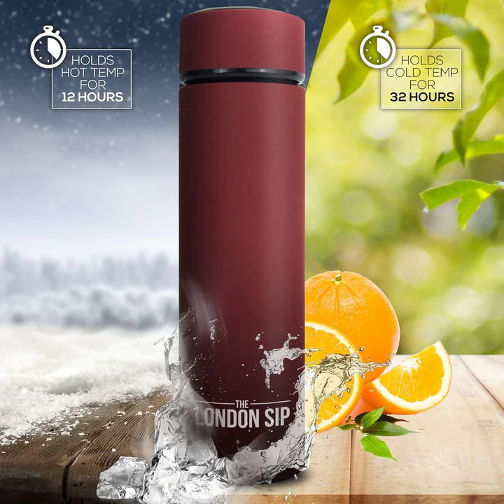 The London Sip - 16 Ounce Red Tea Infuser Bottle - TB16-R