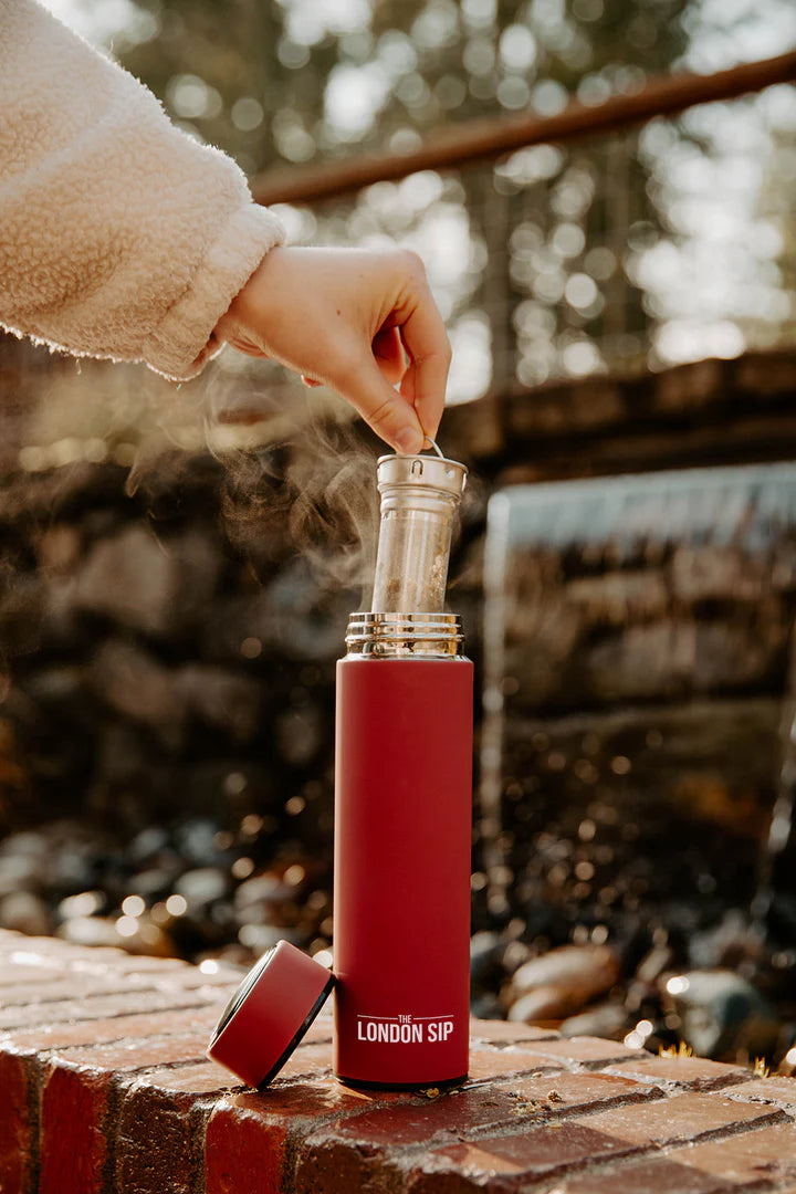 The London Sip - 16 Ounce Red Tea Infuser Bottle - TB16-R