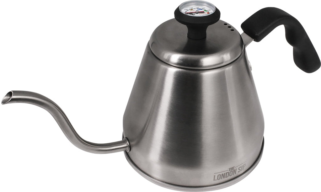 The London Sip - 1.2 L Stainless Steel Silver Kettle With Beverage Thermometer - K1200S