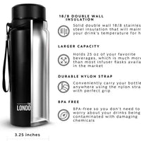 The London Sip - 25 Ounce Black Tea Infuser Bottle - TB25-B