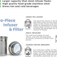 The London Sip - 25 Ounce Black Tea Infuser Bottle - TB25-B