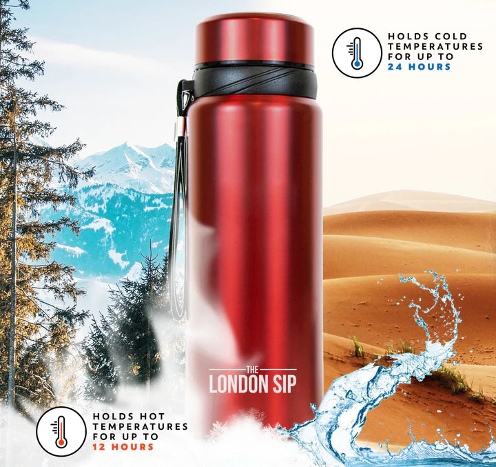 The London Sip - 25 Ounce Red Tea Infuser Bottle - TB25-R