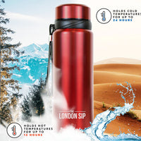 The London Sip - 25 Ounce Red Tea Infuser Bottle - TB25-R