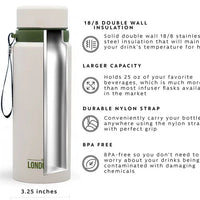The London Sip - 25 Ounce Safari Beige Tea Infuser Bottle - TB25-SFB