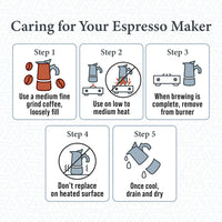 The London Sip - 6 Cup Black Glass Stovetop Espresso Coffee Maker - EM6G