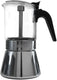 The London Sip - 6 Cup Black Glass Stovetop Espresso Coffee Maker - EM6G