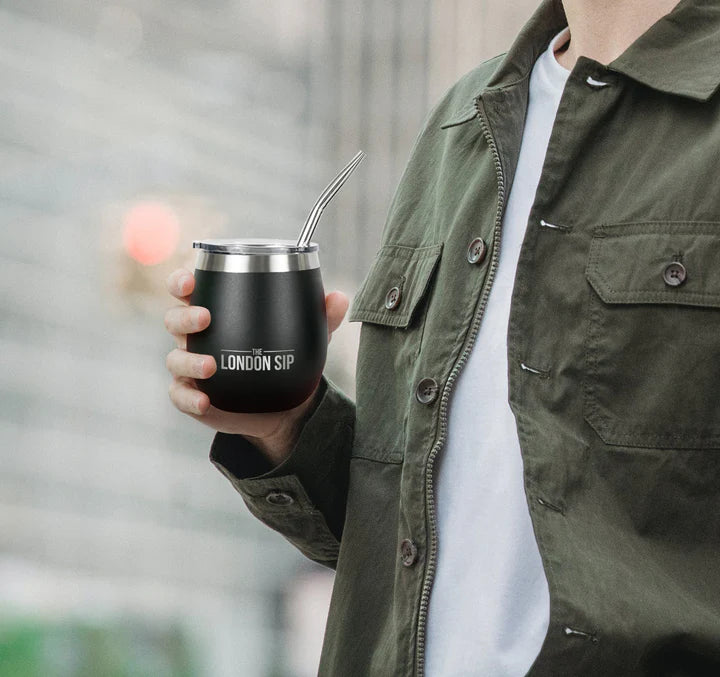 The London Sip - 8 Oz Black Yerba Mate Cup Set - YMC8S-B