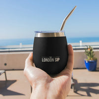 The London Sip - 8 Oz Black Yerba Mate Cup Set - YMC8S-B