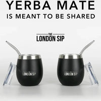 The London Sip - 8 Oz Black Yerba Mate Cup Set - YMC8S-B