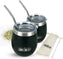 The London Sip - 8 Oz Black Yerba Mate Cup Set - YMC8S-B