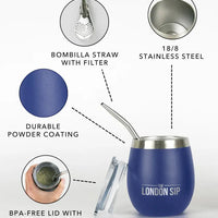 The London Sip - 8 Oz Blue Yerba Mate Cup Set - YMC8S-U
