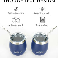 The London Sip - 8 Oz Blue Yerba Mate Cup Set - YMC8S-U