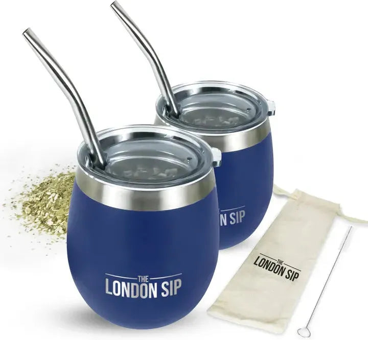 The London Sip - 8 Oz Blue Yerba Mate Cup Set - YMC8S-U